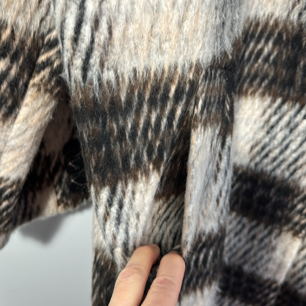 Nine‎ West Coat Brown & Cream Faux Wool Midi Heavy Fully Lined in Size XXL  NWT - Picture 6 of 15
